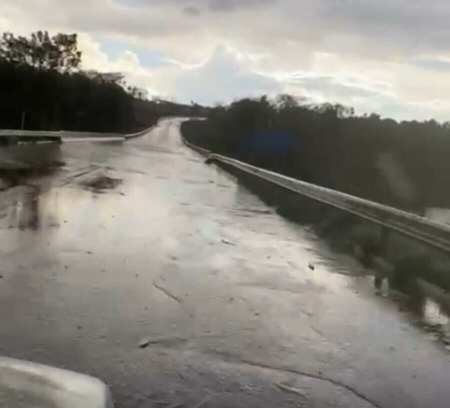 Imagem de compartilhamento para o artigo Acúmulo de água sobre ponte na MS-316 preocupa motoristas entre Paraíso das Águas e Pouso Alto da MS Todo dia